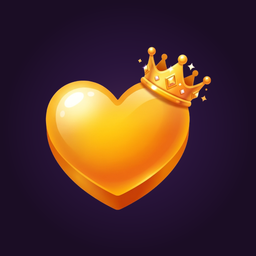 Icono de Pikora: corazón dorado con corona
